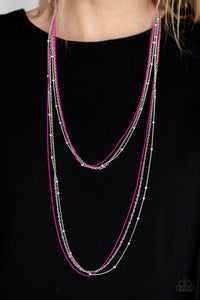 What A COLORFUL World Pink Necklace - Jewelry by Bretta