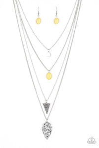 Paparazzi Accessories-Grounded In ARTIFACT - Yellow Necklace