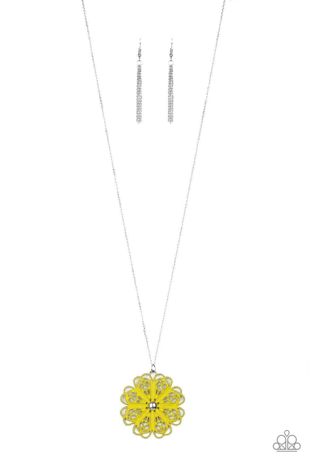 Paparazzi Accessories-Spin Your PINWHEELS - Yellow Necklace