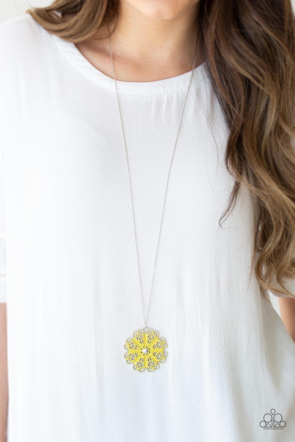 Paparazzi Accessories-Spin Your PINWHEELS - Yellow Necklace