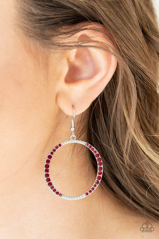 Paparazzi Accessories-Risky Ritz - Red Earrings