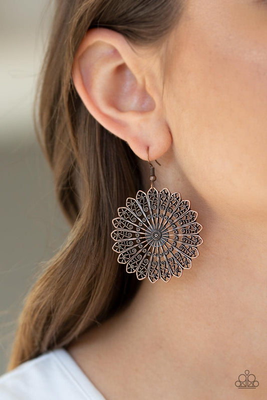 Paparazzi Accessories-Globetrotting Guru - Copper Earrings