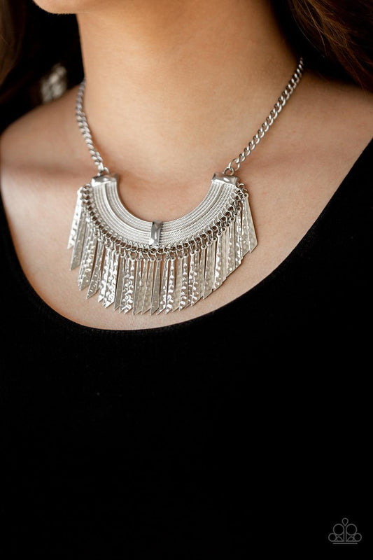Paparazzi Accessories-Impressively Incan - Silver Necklace