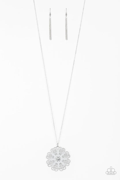 Paparazzi Accessories-Spin Your PINWHEELS - White Necklace