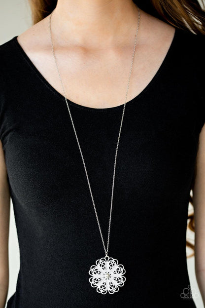 Paparazzi Accessories-Spin Your PINWHEELS - White Necklace