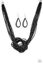 Paparazzi Accessories-Knotted Knockout - Black Necklace