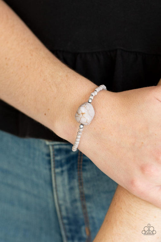 Paparazzi Accessories-Eco Eccentricity - Silver Stretch Bracelet - jewelrybybretta