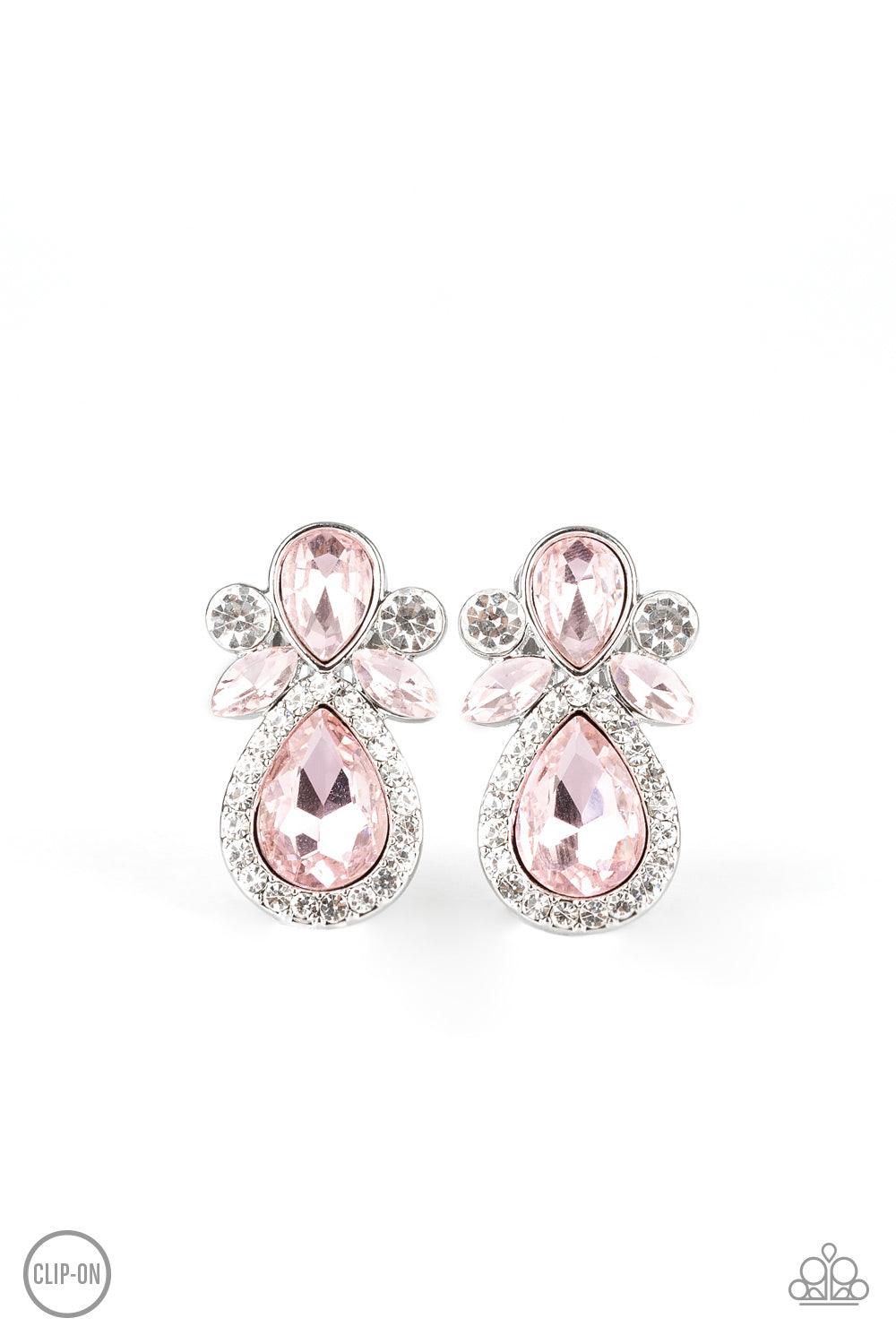 Paparazzi Accessories-Celebrity Crowd - Pink Earrings