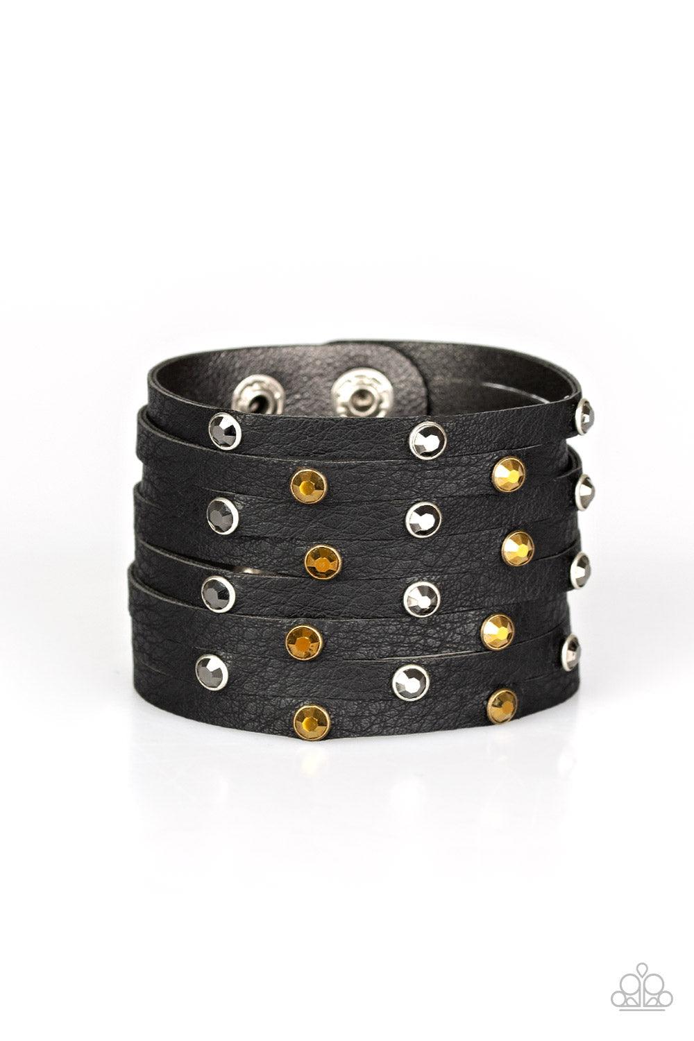 Paparazzi Accessories-Go-Getter Glamorous - Black Wrap Bracelet