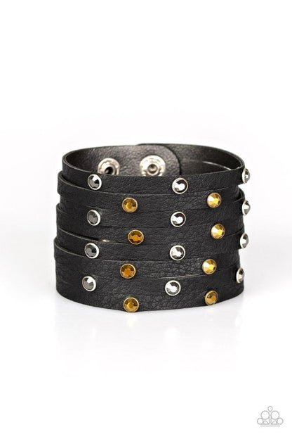 Paparazzi Accessories-Go-Getter Glamorous - Black Wrap Bracelet