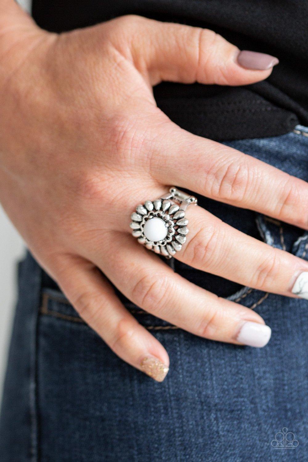 Paparazzi Accessories-Poppy Pep - White Ring