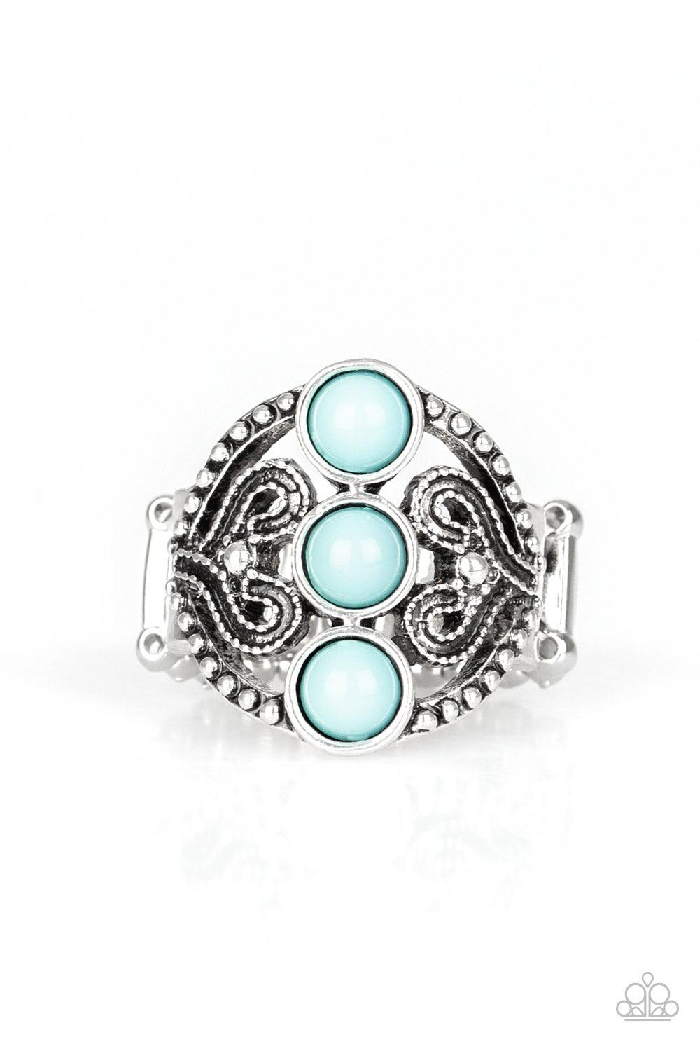 Paparazzi Accessories-Triple Whammy - Blue Ring