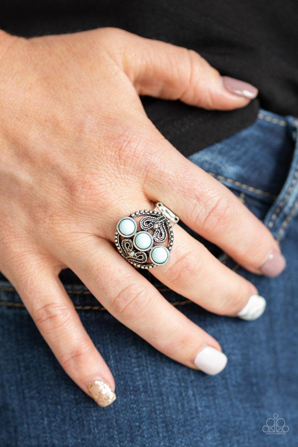 Paparazzi Accessories-Triple Whammy - Blue Ring