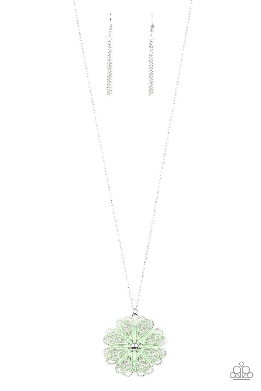 Spin Your PINWHEELS Green Necklace - Jewelry by Bretta