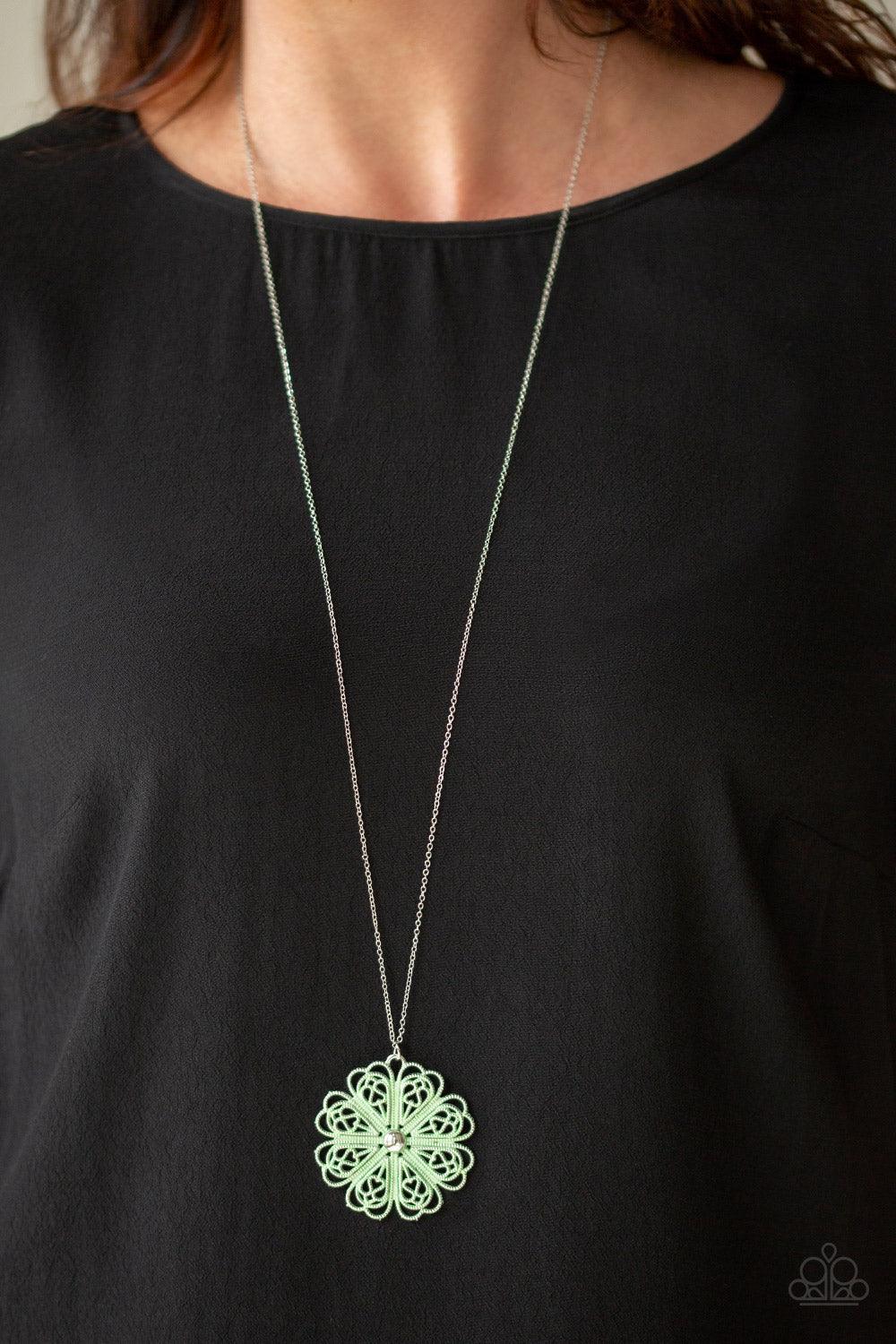 Spin Your PINWHEELS Green Necklace - Jewelry by Bretta