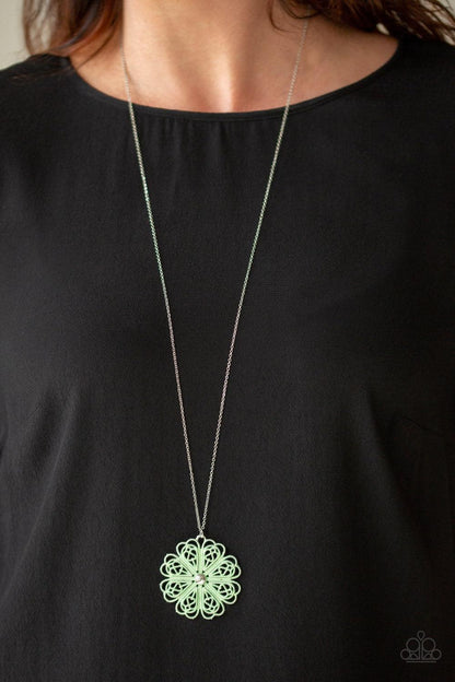 Spin Your PINWHEELS Green Necklace - Jewelry by Bretta