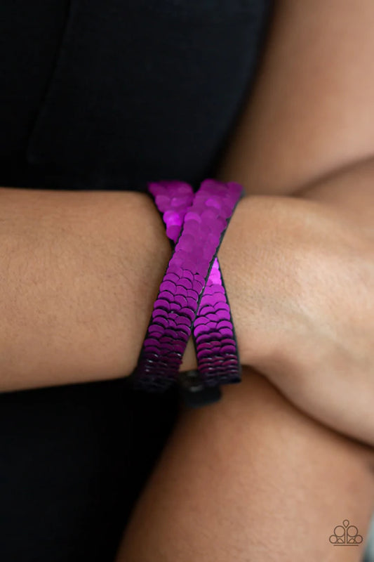 Under The SEQUINS Purple Wrap Bracelet - Jewelry by Bretta