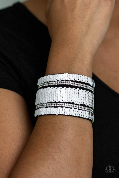 Paparazzi Accessories-MERMAID Service - White Wrap Bracelet