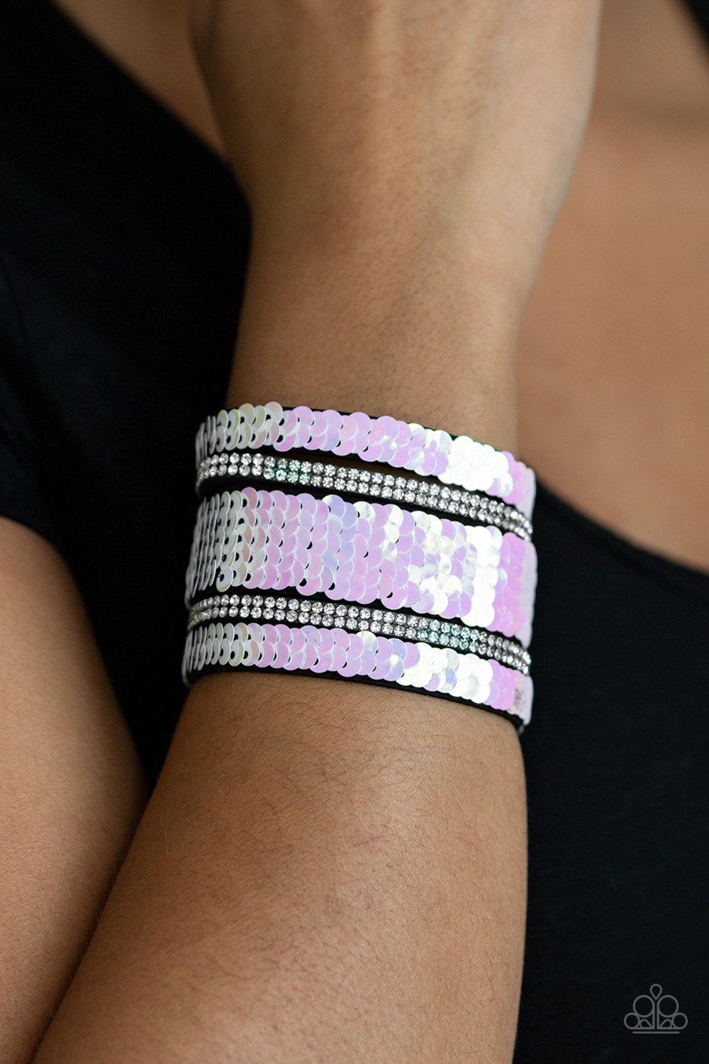 Paparazzi Accessories-MERMAID Service - White Wrap Bracelet