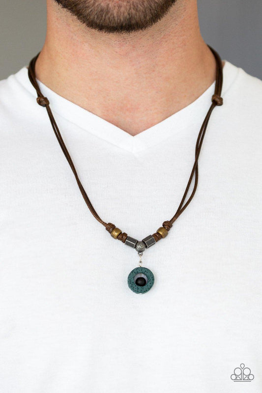 Paparazzi Accessories-Tiki Thunder - Green Urban Necklace