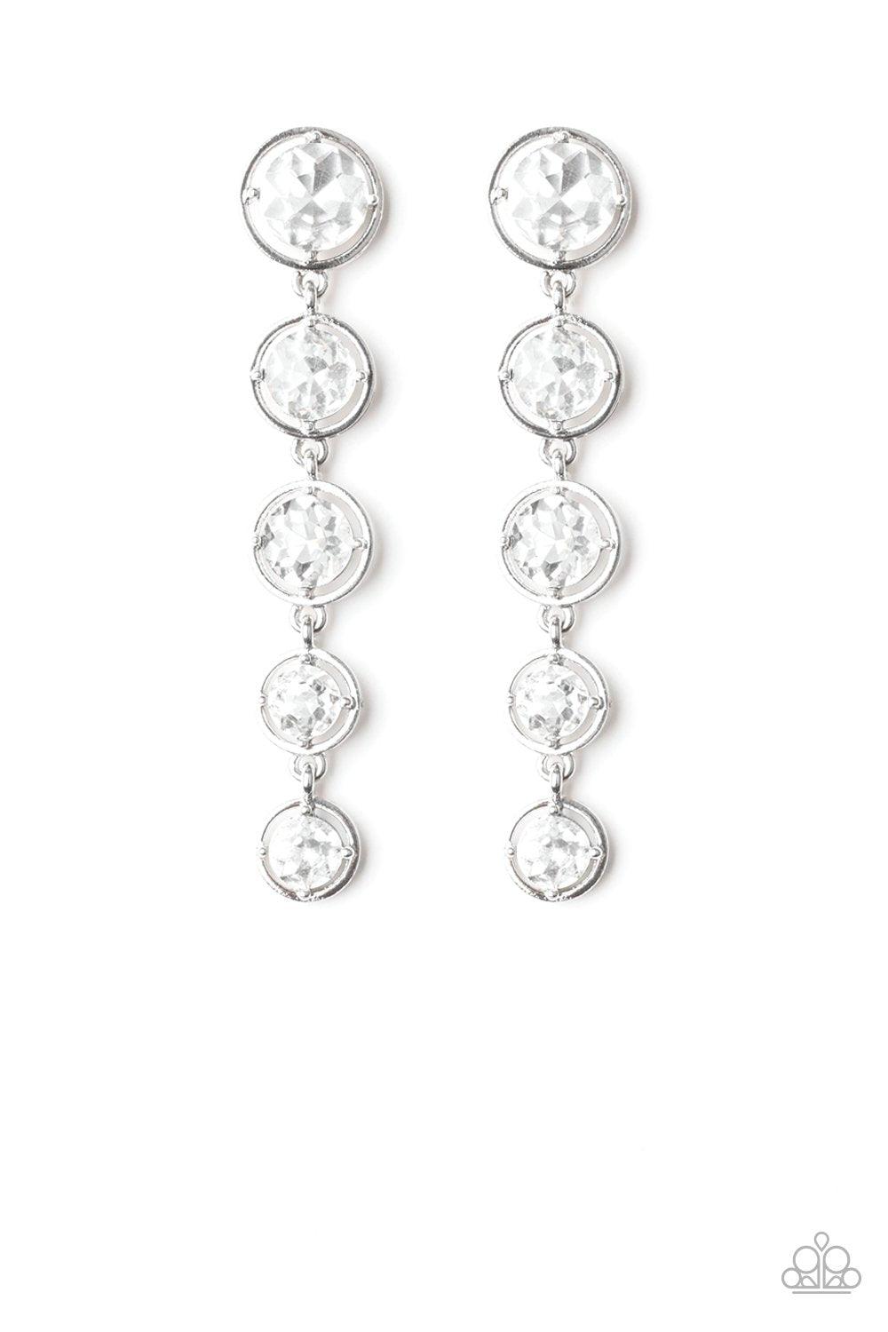 Paparazzi Accessories-Drippin In Starlight - White Earrings