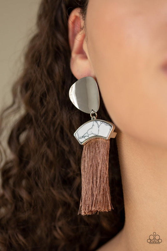 Paparazzi Accessories-Insta Inca - Brown Earrings