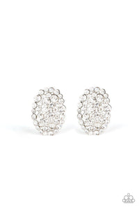 Daring Dazzle White Earrings - Jewelry by Bretta