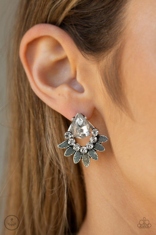 Paparazzi Accessories-Crystal Canopy - White Earrings