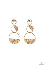 Paparazzi Accessories-Triple Trifecta - Gold Earrings