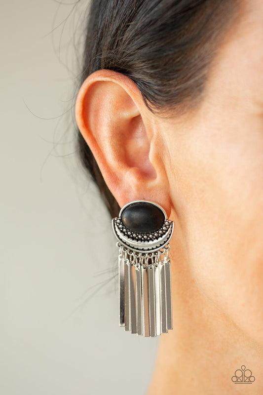 Paparazzi Accessories-Monsoon Season - Black Earrings