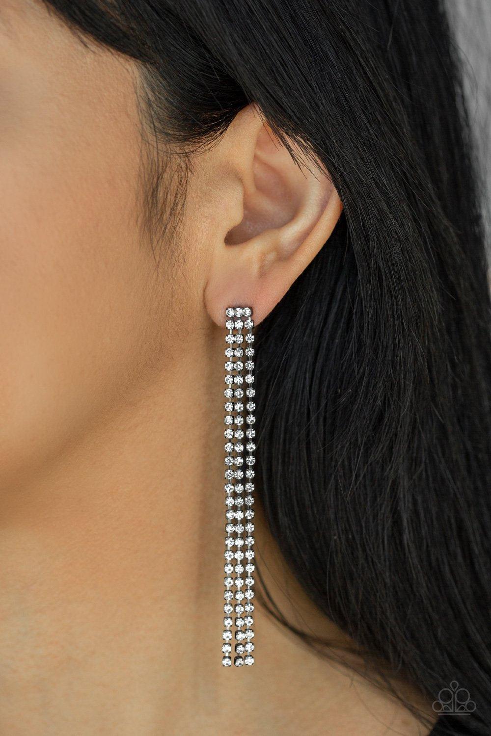 Paparazzi Accessories-Stellar Starlight - Black Earrings