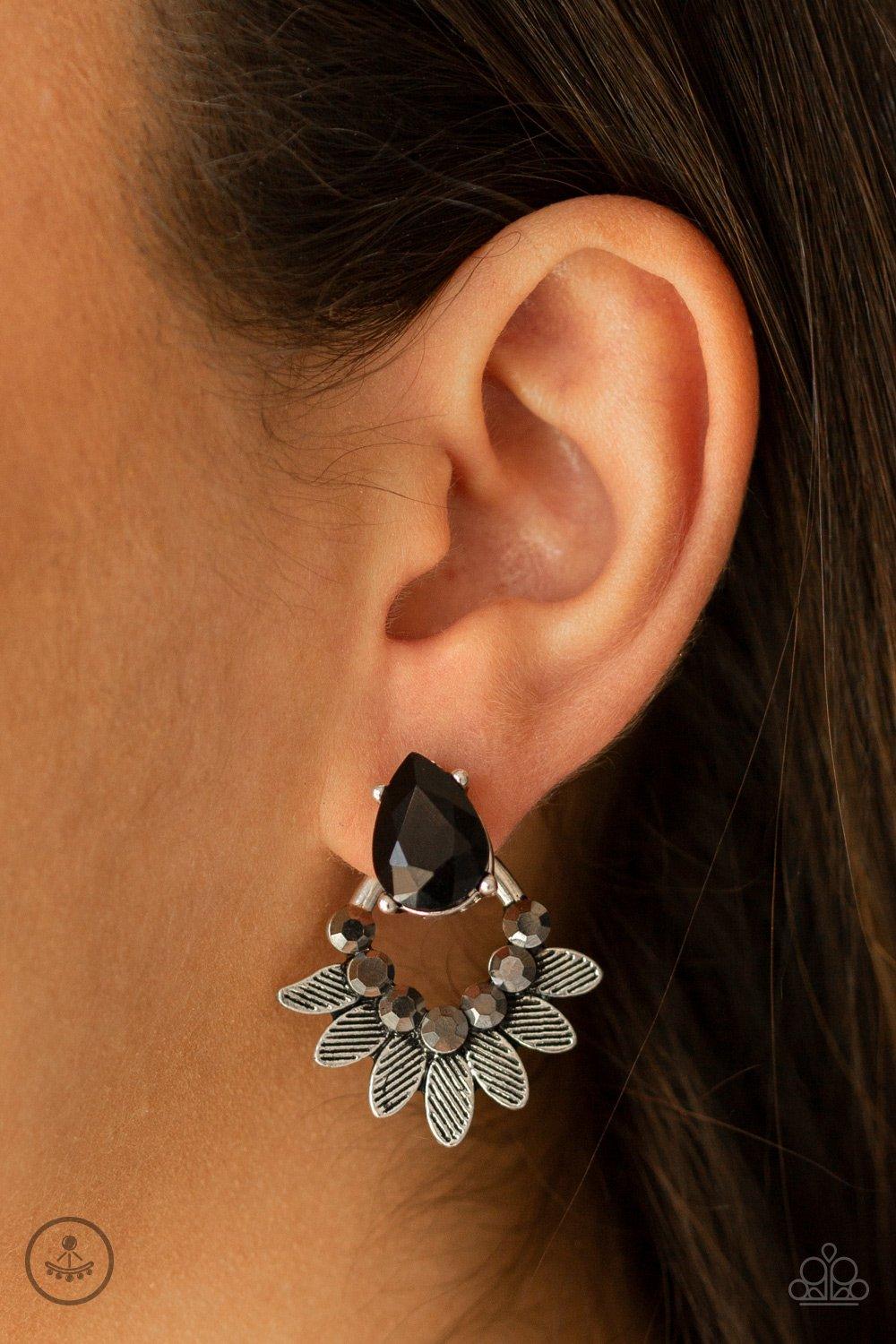 Paparazzi Accessories-Crystal Canopy - Black Earrings