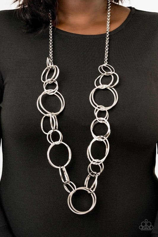 Paparazzi Accessories-Natural-Born RINGLEADER - Silver Necklace