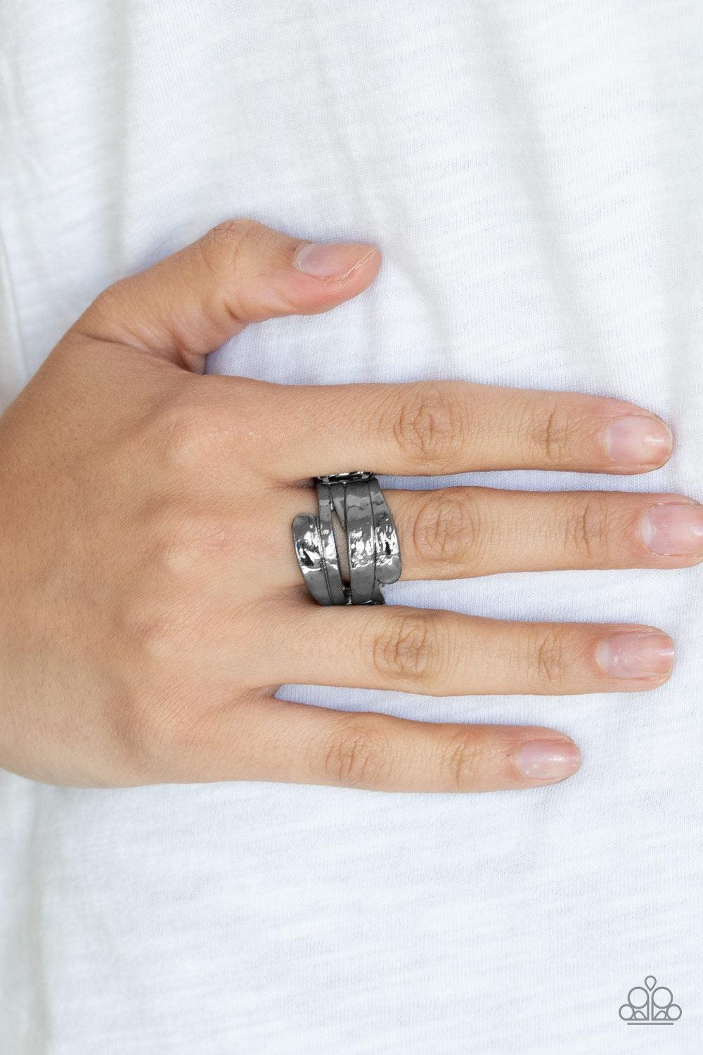 Paparazzi Accessories-Behind The SHEEN - Black Ring