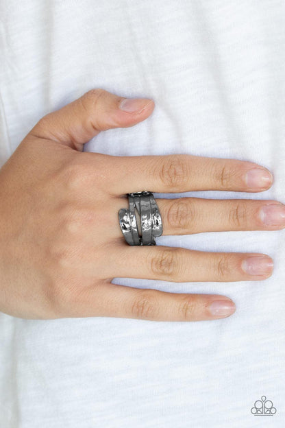 Paparazzi Accessories-Behind The SHEEN - Black Ring