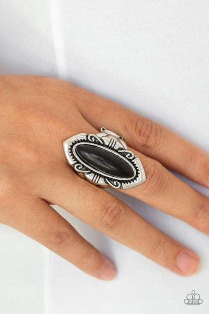 Paparazzi Accessories-Santa Fe Serenity - Black Ring