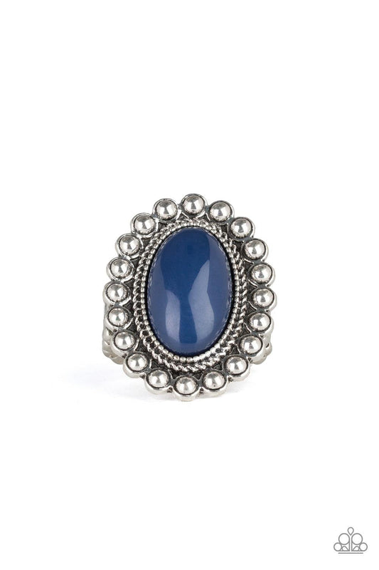 Ready To Pop Blue Bead Silver Statement Ring - Jewelry from Jewelry by Bretta