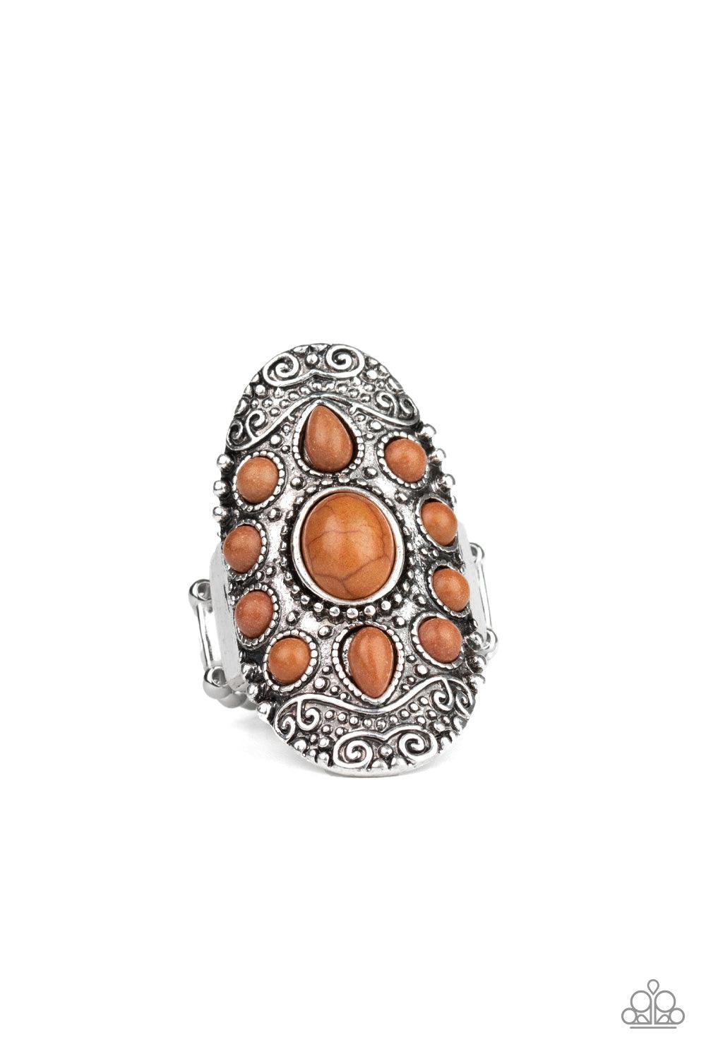 Paparazzi Accessories-Stone Sunrise - Brown Ring