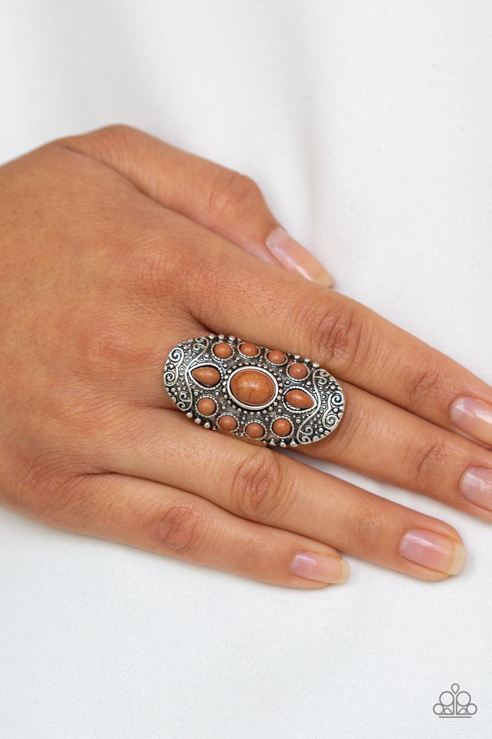 Paparazzi Accessories-Stone Sunrise - Brown Ring