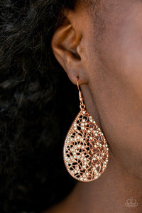 Paparazzi Accessories-Hustle and Bustle - Copper Earrings
