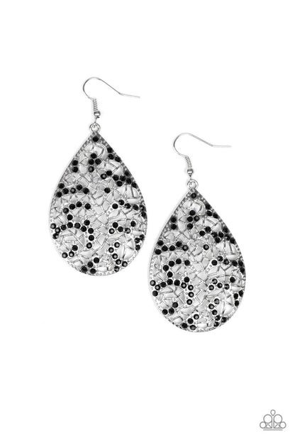 Paparazzi Accessories-Hustle and Bustle - Black Earrings