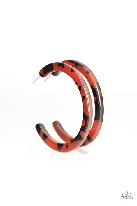 Paparazzi Accessories-HAUTE-Blooded - Brown Earrings