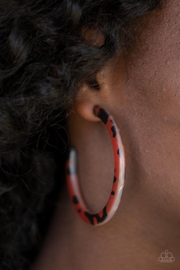 Paparazzi Accessories-HAUTE-Blooded - Brown Earrings