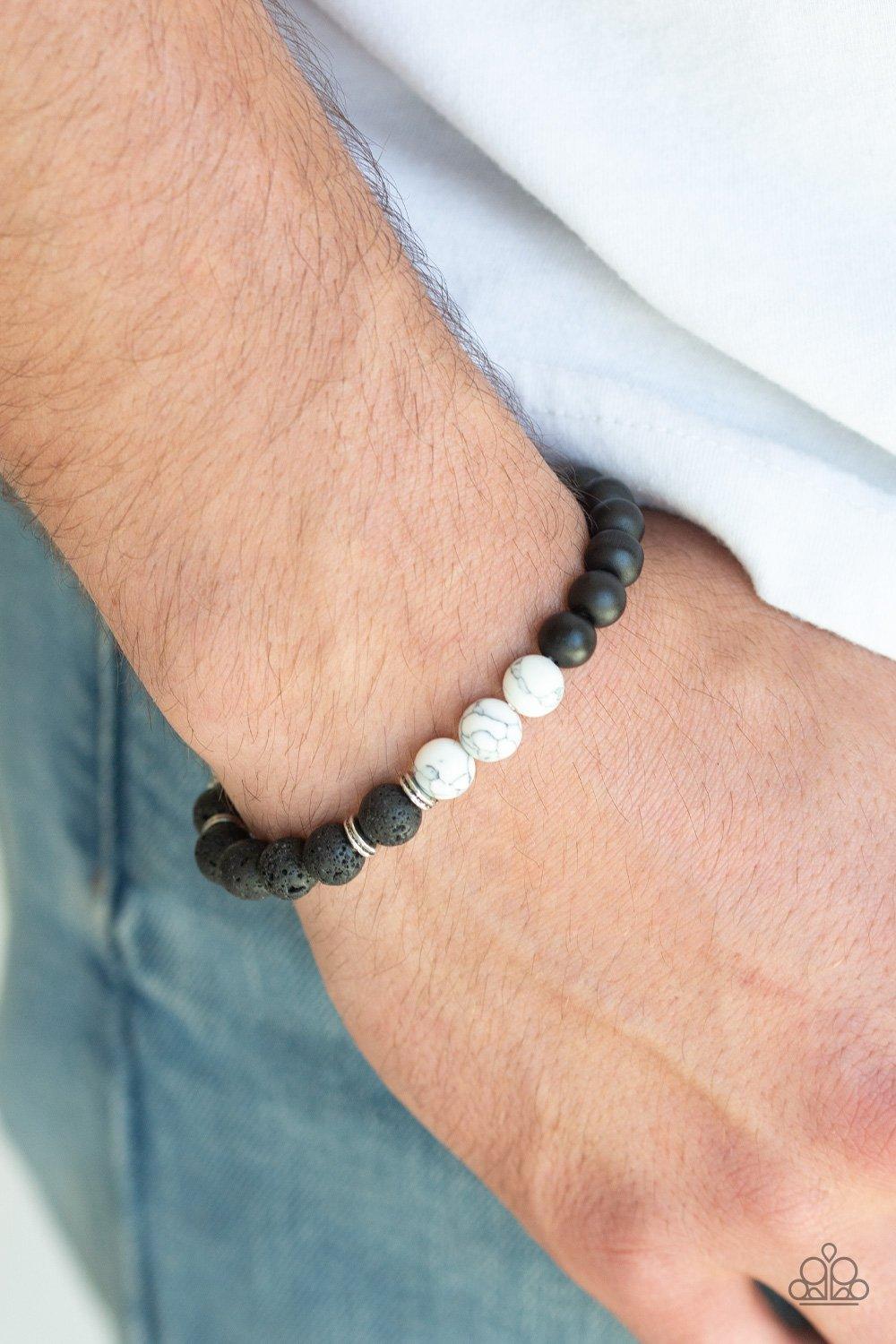 Paparazzi Accessories-Karma - White Lava Rock Bracelet