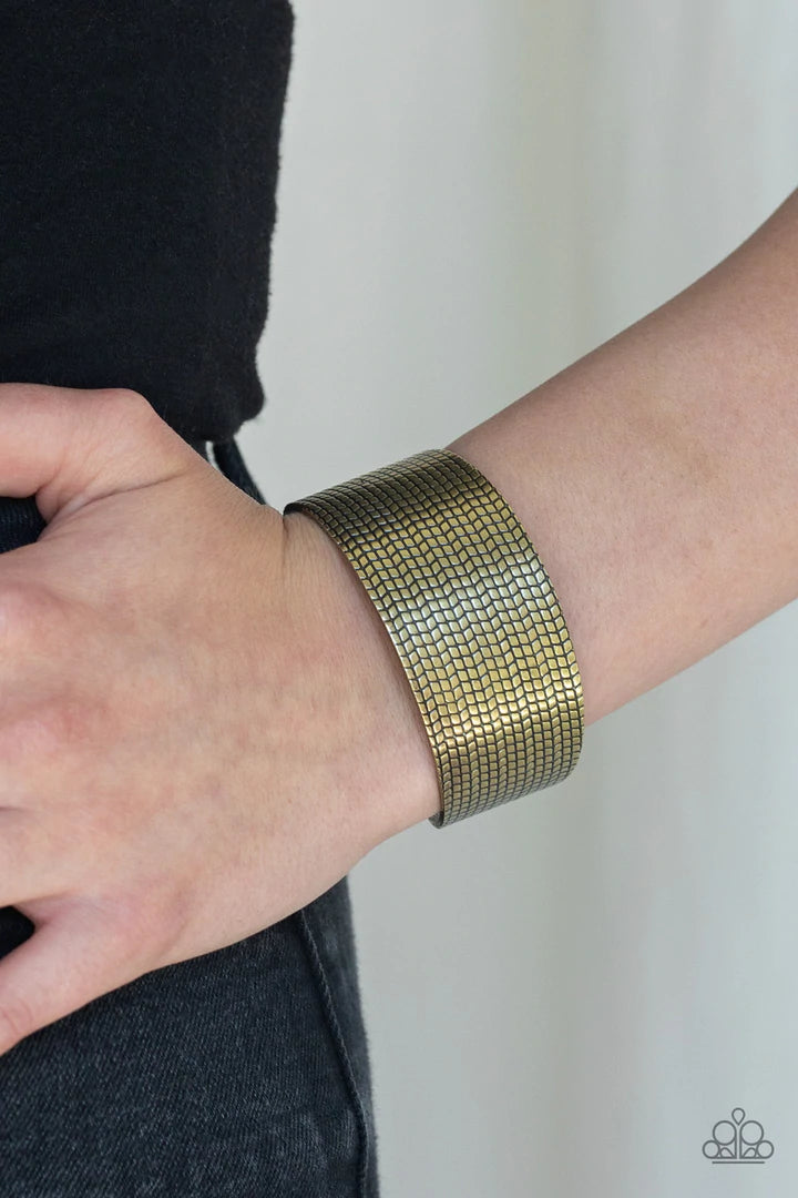 Texture Trailblazer Brass Bracelet - Jewelry by Bretta