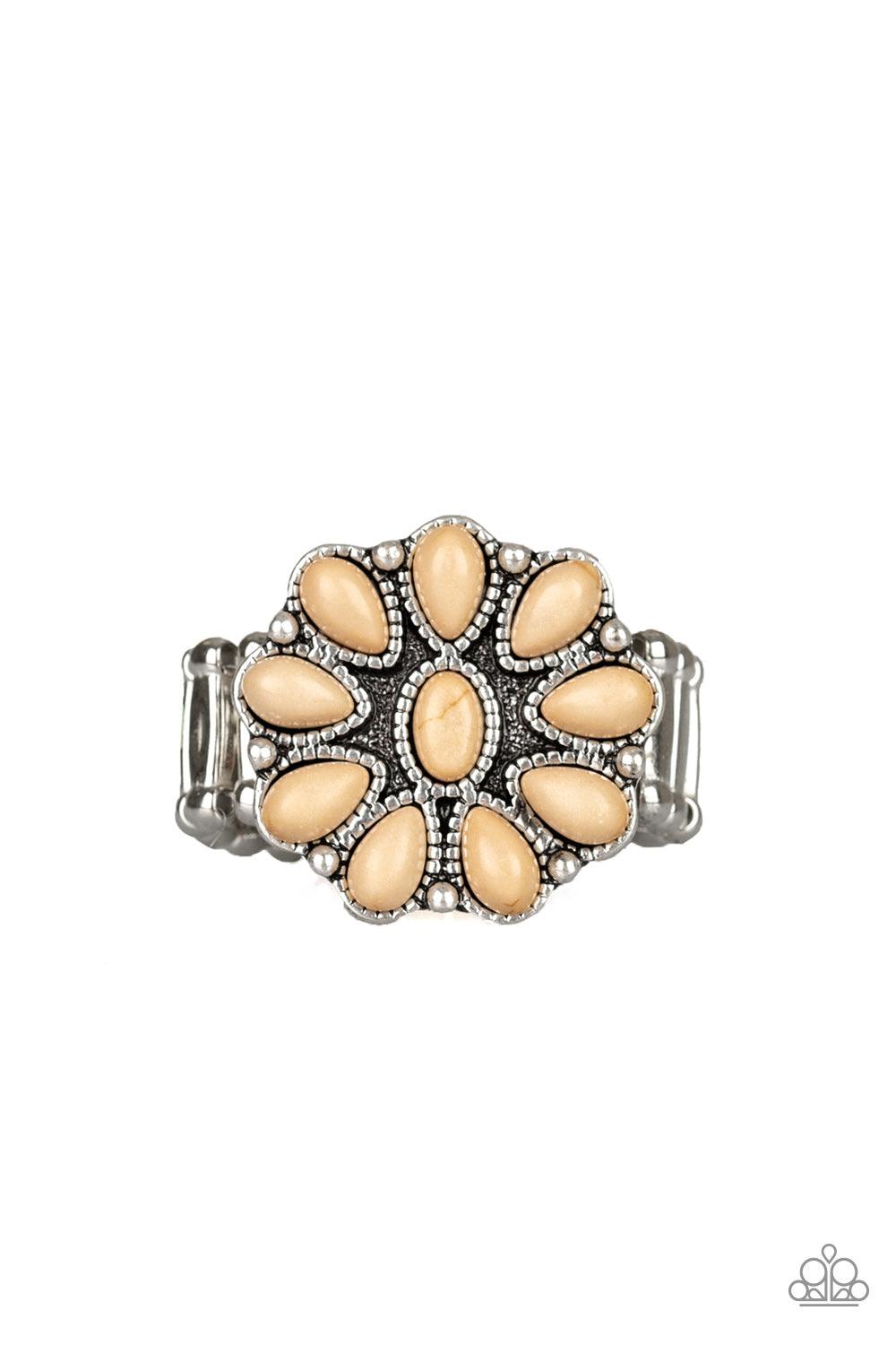 Paparazzi Accessories-Stone Gardenia - Brown Ring