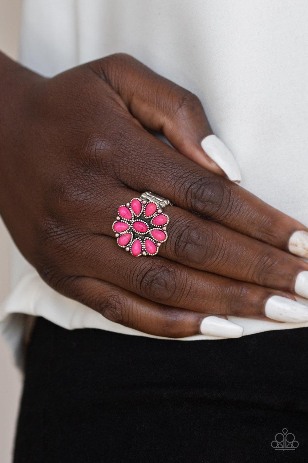 Paparazzi Accessories-Stone Gardenia - Pink Ring