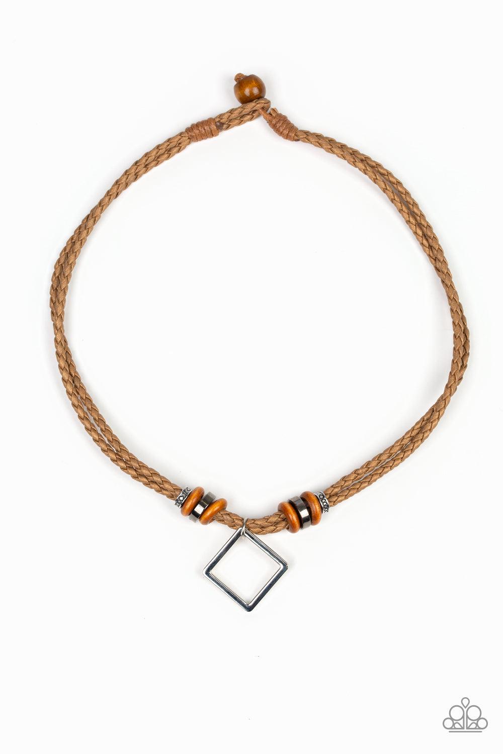 Paparazzi Accessories-Pier Square - Brown Urban Necklace