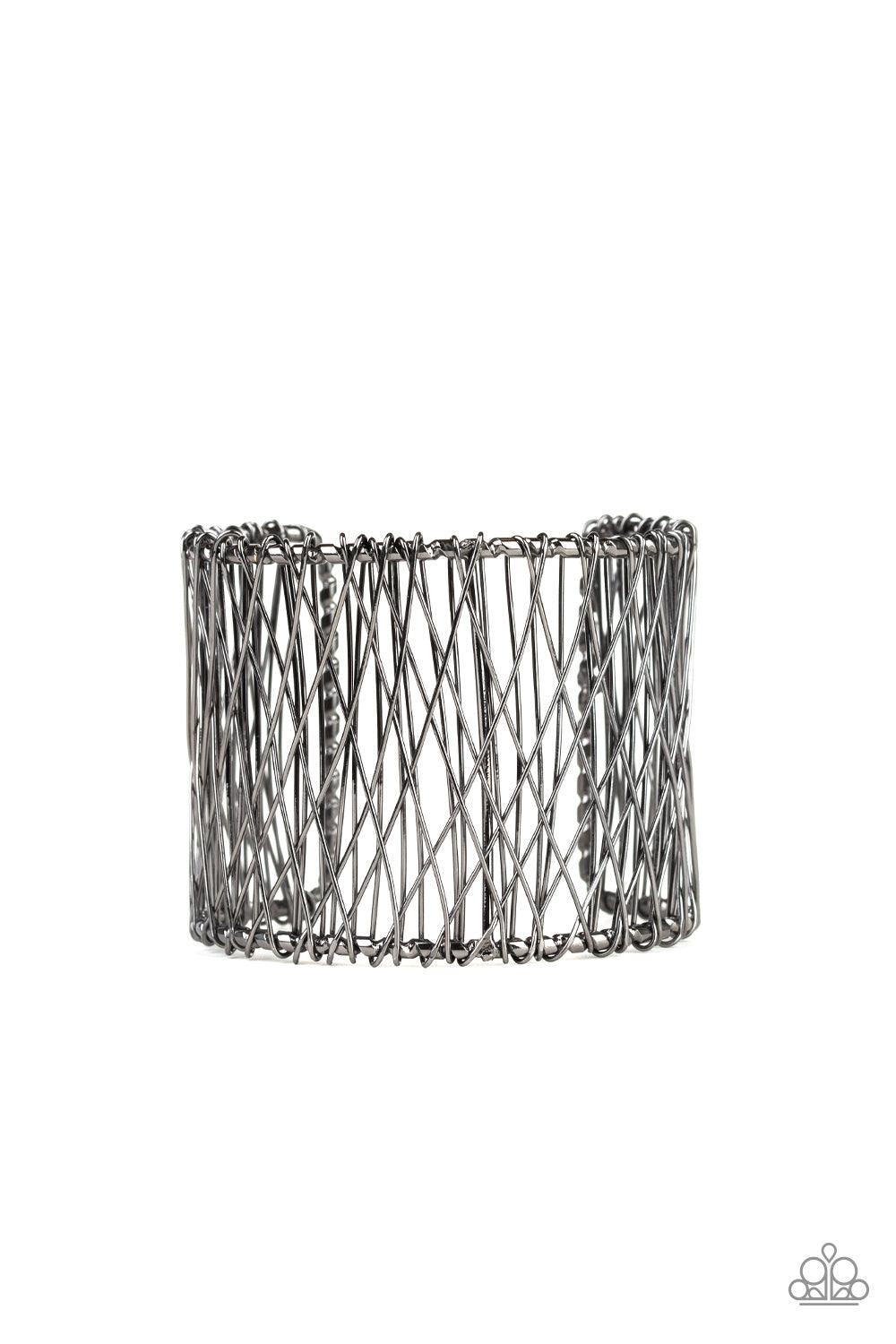 Paparazzi Accessories-Work For WIRE - Black Cuff Bracelet