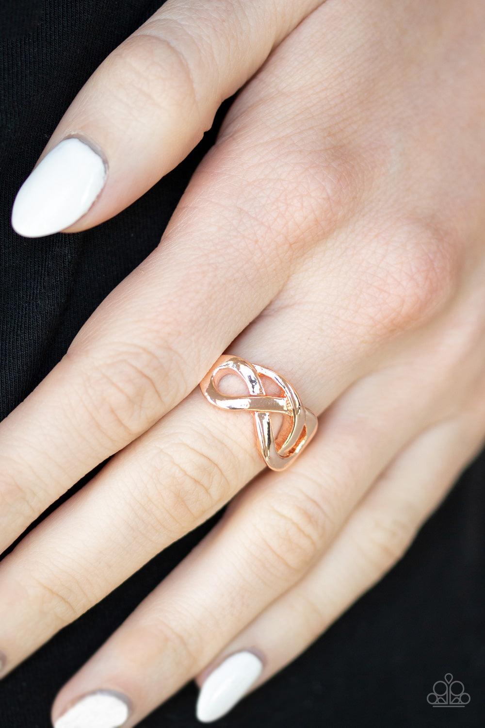 Paparazzi Accessories-Infinitely Industrial - Rose Gold Ring